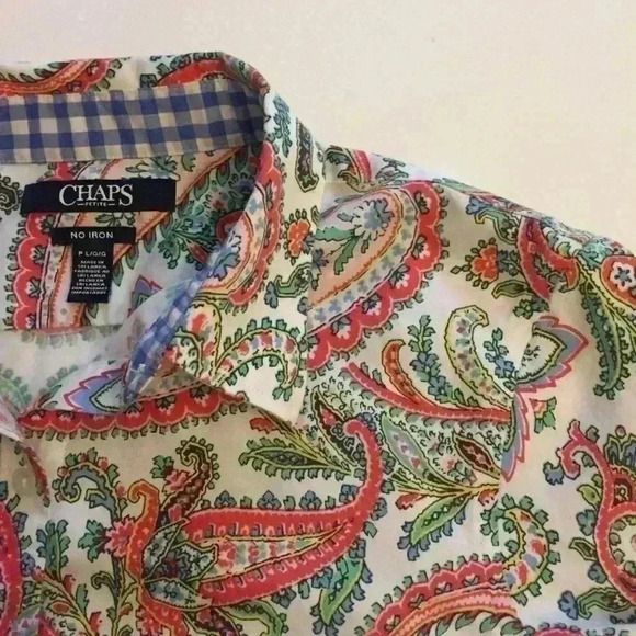 Like new Chaps Petite paisley button down shirt - Picture 5 of 5